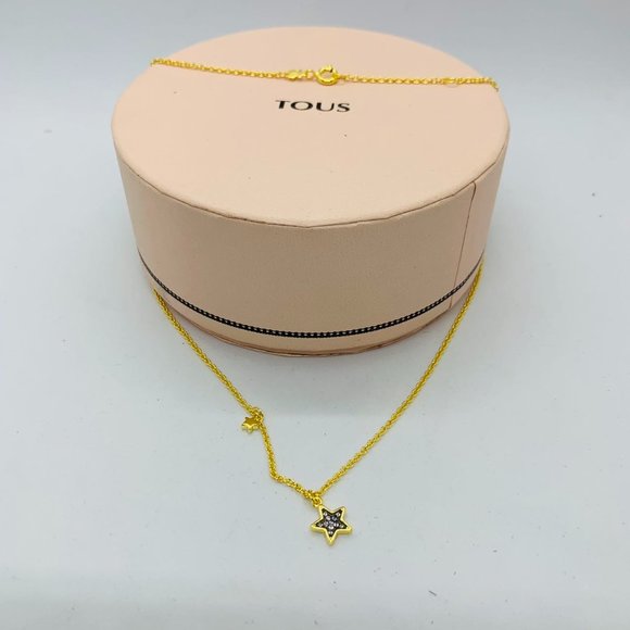 TOUS Necklace Silver vermeil TOUS New Motif Necklace with sapphire star 45cm - Picture 3 of 8